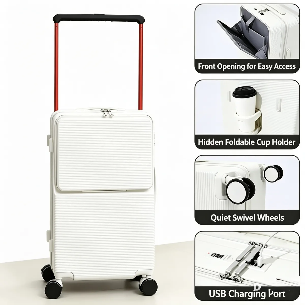 Front-Opening Suitcase with Pull Rod, Large Capacity — Gallery image 5