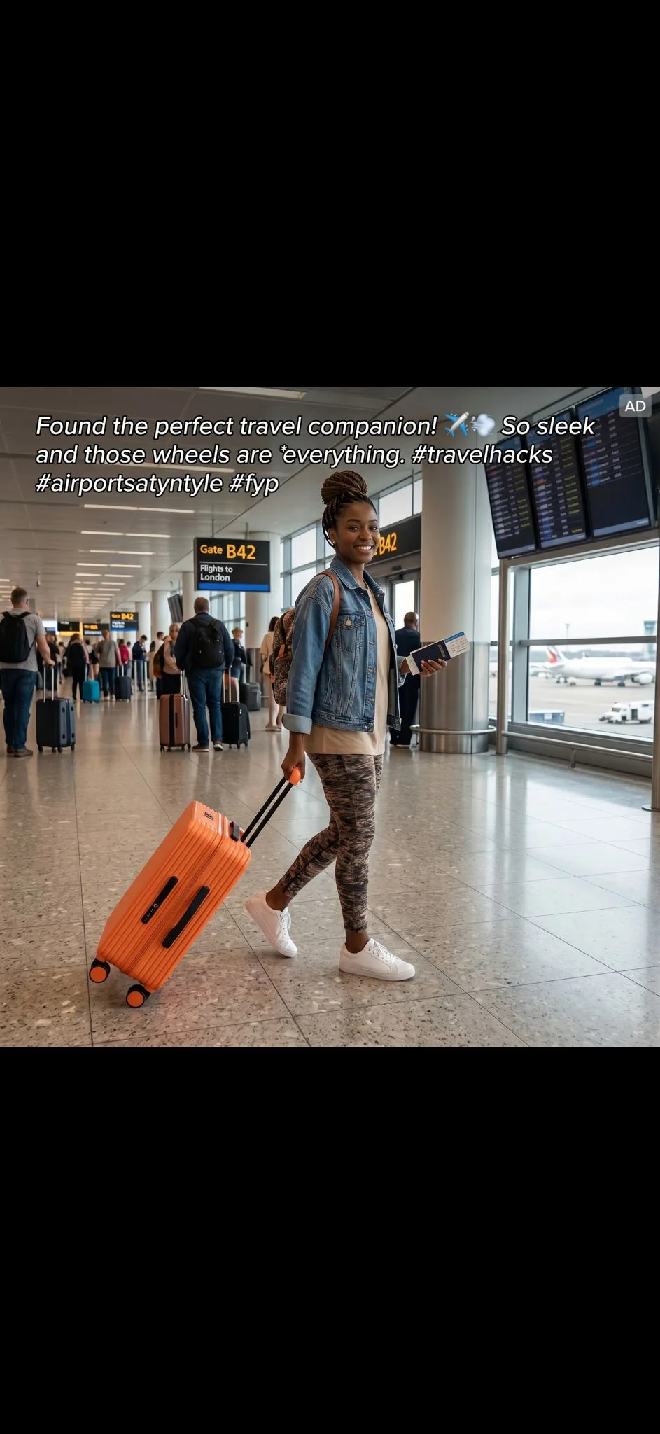 Wide Handle Hard Shell Luggage Suitcase – 20"/24" Carry-On & Check-In Travel Case — Gallery image 3
